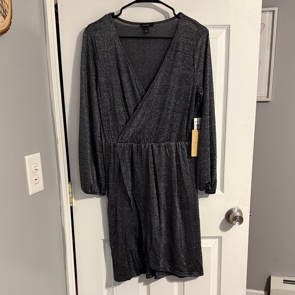 Halogen Black Metallic Knit dress